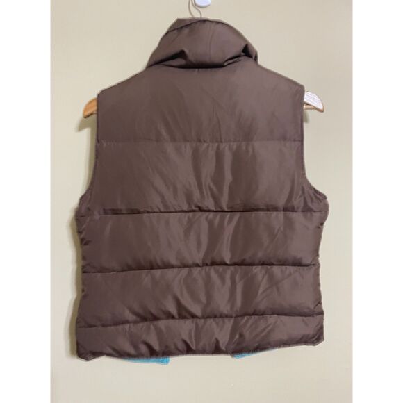 Aeropostale y2k down puffer vest brown blue size M - Picture 2 of 9